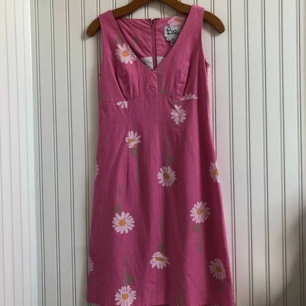 Lilly Pulitzer Pink Daisy Print Dress | Size 2 - Picture 2 of 5